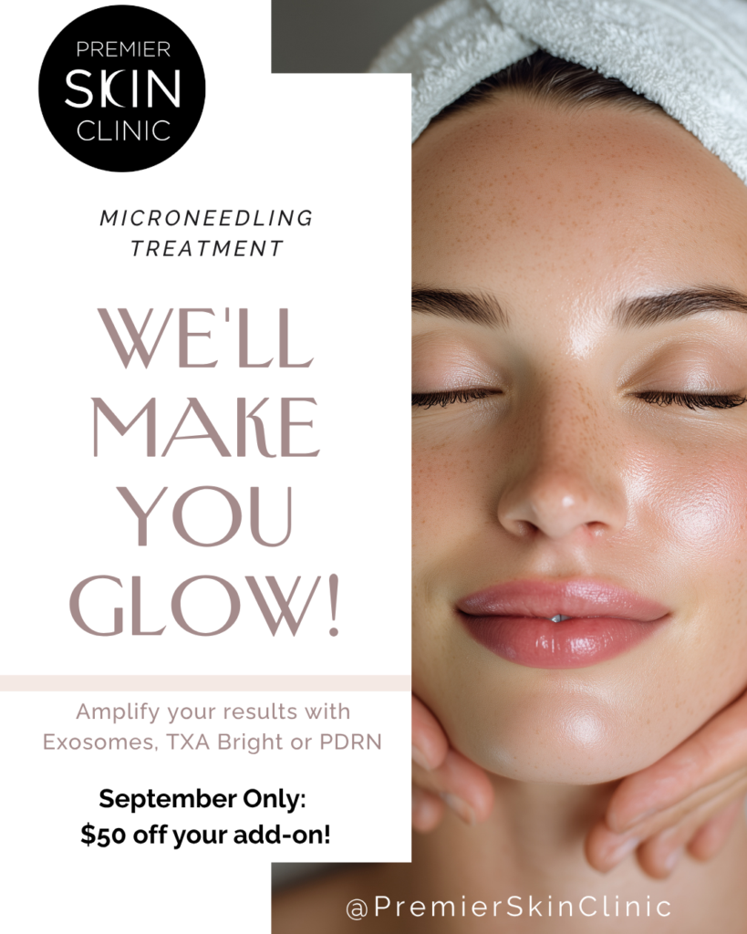 add ons Supercharge Your Treatment Want to take your results to the next level? Add Exosomes, TXA Bright or PDRN to your Ultraglo or microneedling treatment. These advanced treatments deliver powerful cellular messengers to help support your skin’s healing process and amplify your results. September Only: $50 off your add-on!