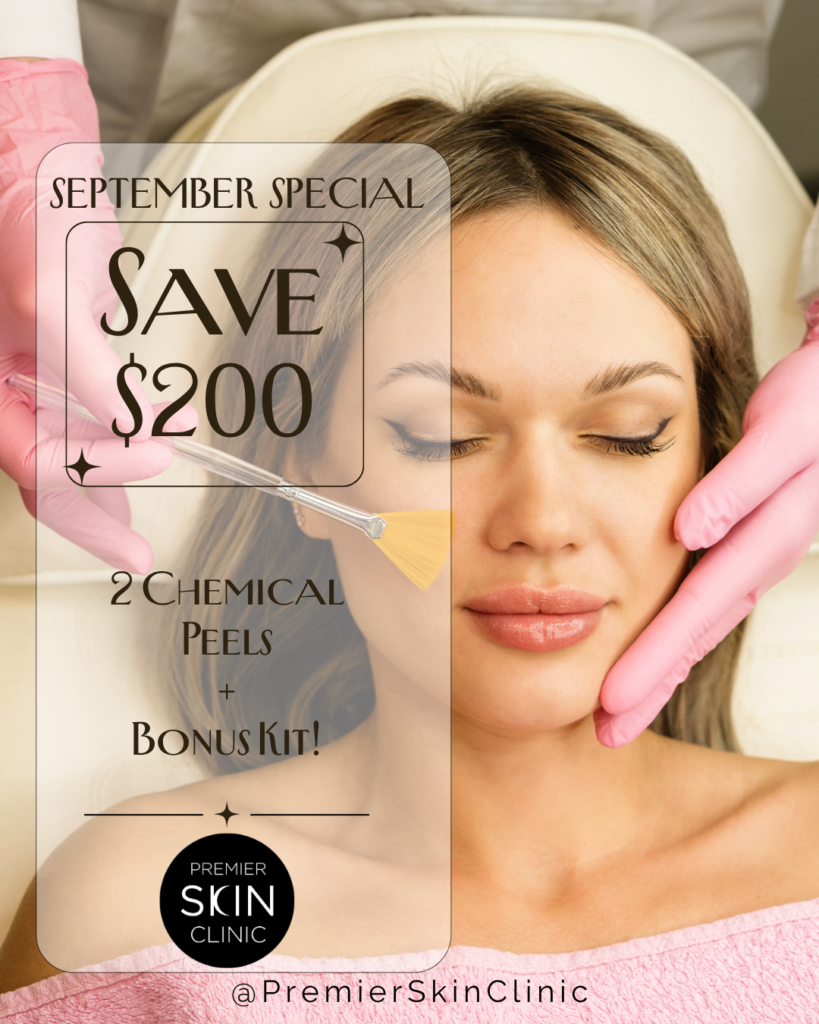 chemical peel Fall in Love with Your Skin Summer may be over, but your skin can keep glowing! Refresh and rejuvenate your complexion with a series of two chemical peels designed to brighten skin and reduce visible summer sun damage. Plus, you'll receive a ZO Get Your Skin Ready Skincare Kit (while supplies last), including: • Gentle Cleanser • Complexion Renewal Pads • Exfoliating Polish • Daily Power Defense • SmartTone Sunscreen September Special: $525 — Save $200!